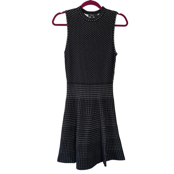 Theory Dresses & Skirts - Theory Black and White Sleeveless Fit and Flare Mini Dress Women’s Small Bodycon